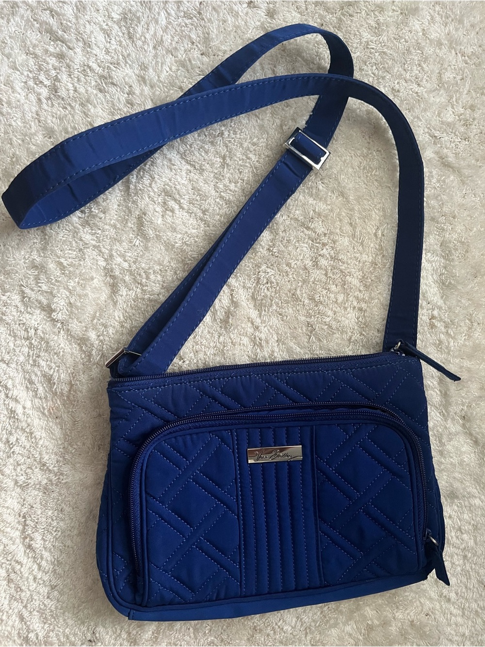 Vera Bradley Quilted Crossbody Bag in Royal Blue